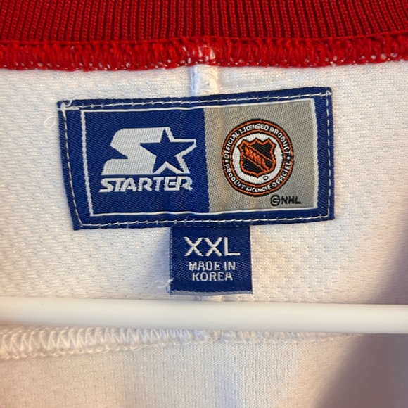 Vintage Starter NHL Detroit Red Wings Jersey XXL White Red Made in Korea - Picture 5 of 6